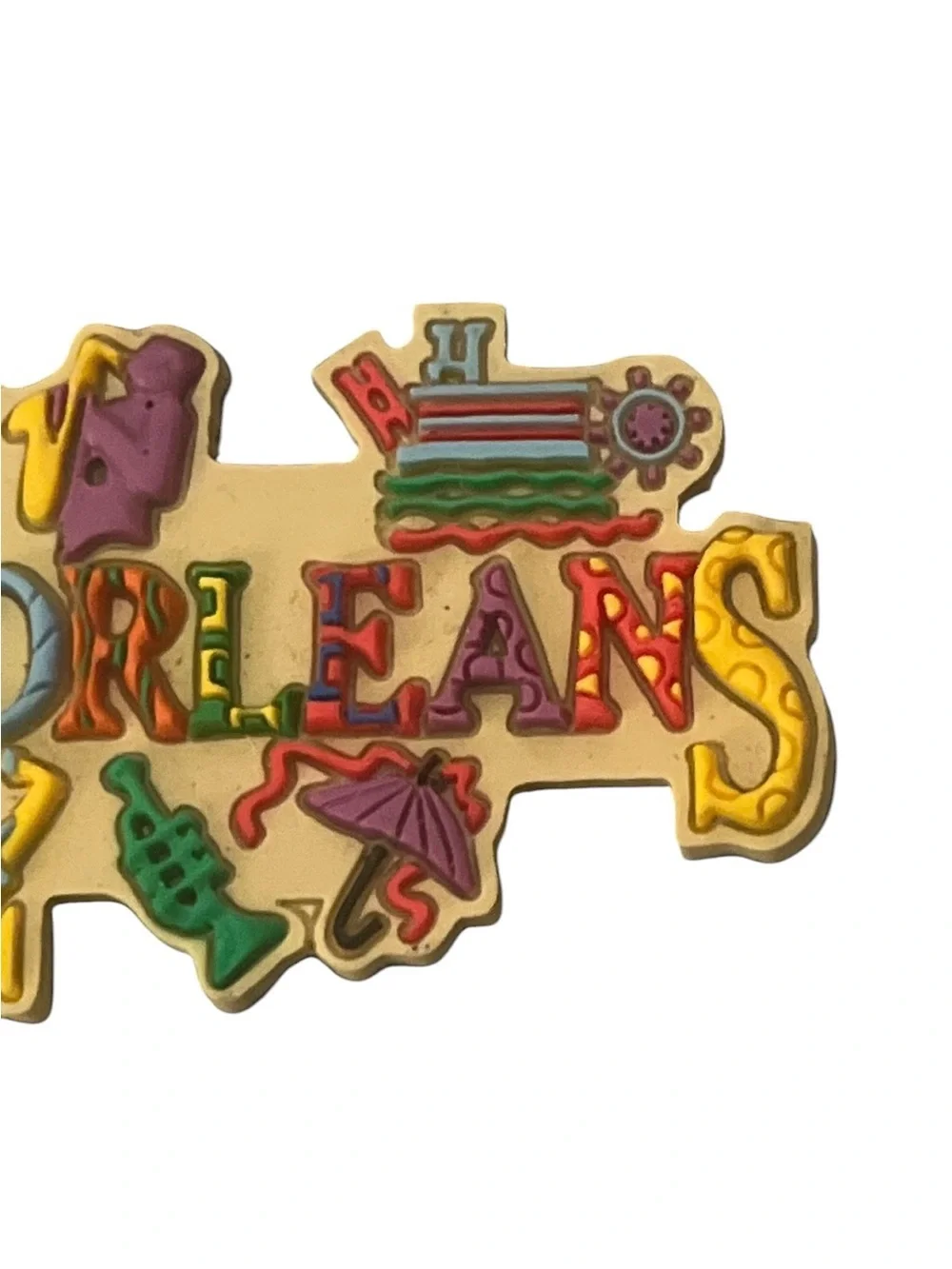 Lot of 2 New Orleans Bourbon St. Rubber Refrigerator Magnet Novelty Travel Jazz